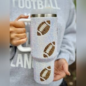 #92284 Fabulous Rhinestone 40 oz Football Tumbler